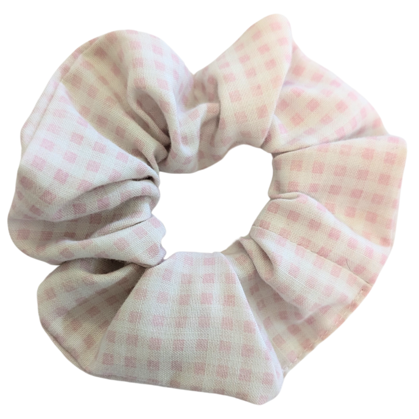 Blush Gingham Charm Scrunchie