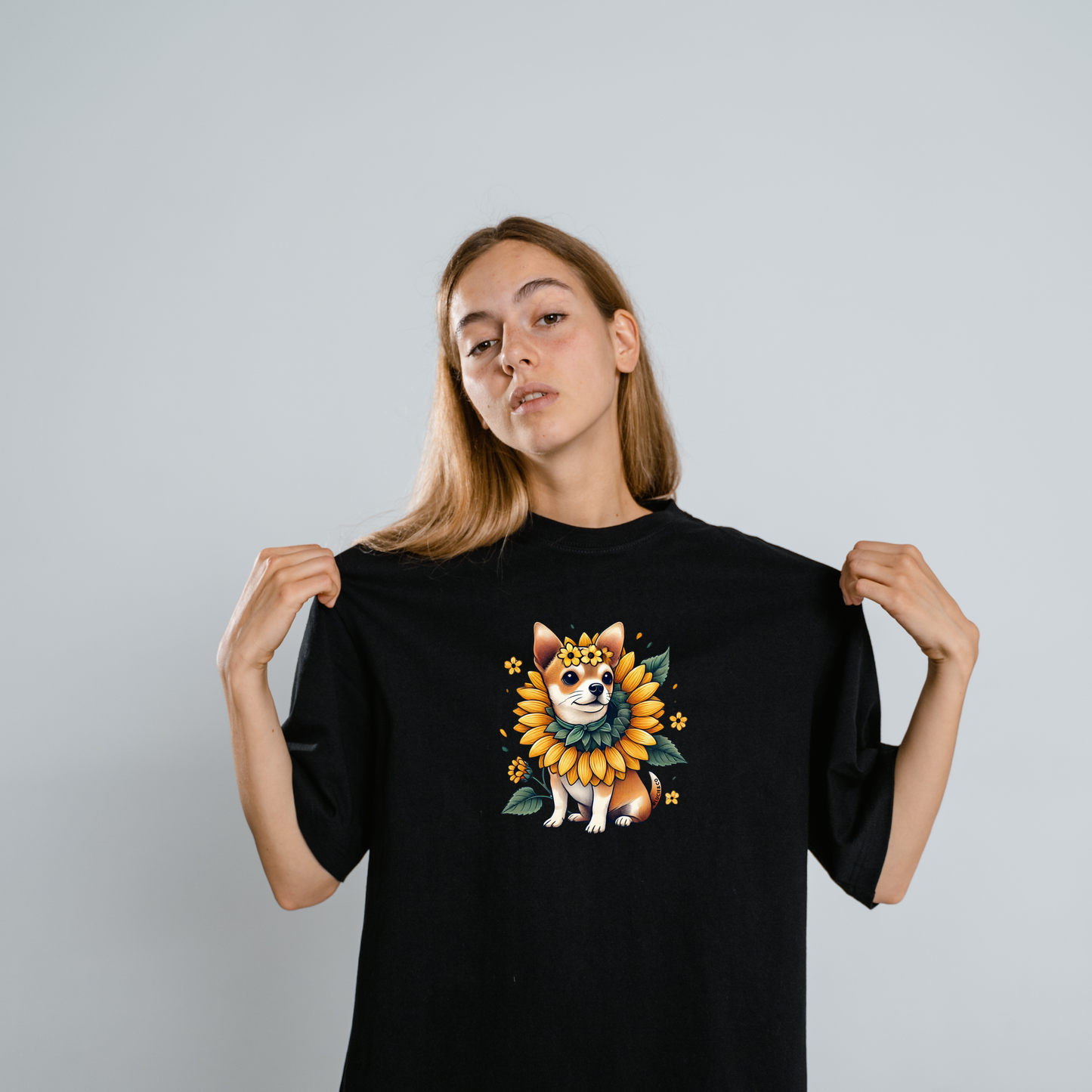 Sunflower Pup Graphic Tee