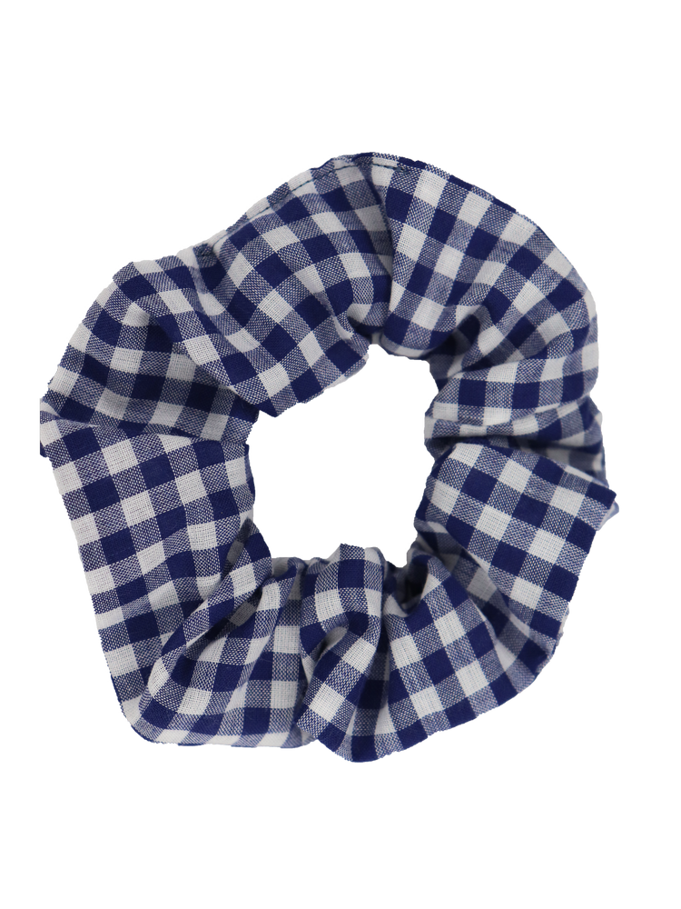 Blue & White Gingham Scrunchie