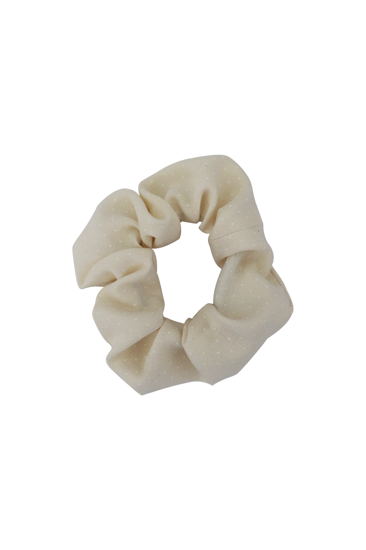 Cream Little Dot Scrunchie