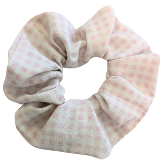 Blush Gingham Charm Scrunchie