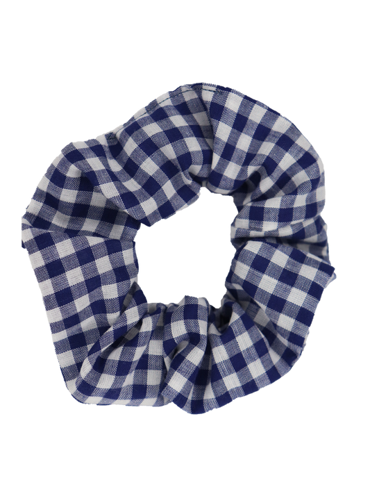 Blue & White Gingham Scrunchie