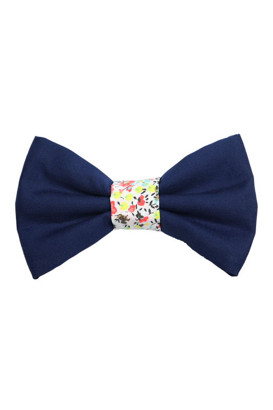 Navy Bright Floral Dog/Cat Bowtie