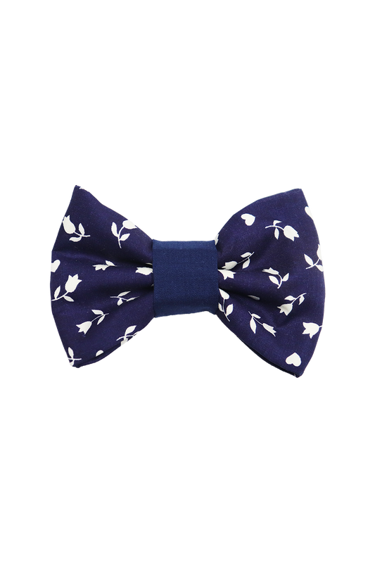 Navy Blue Floral Dog/Cat Bowtie