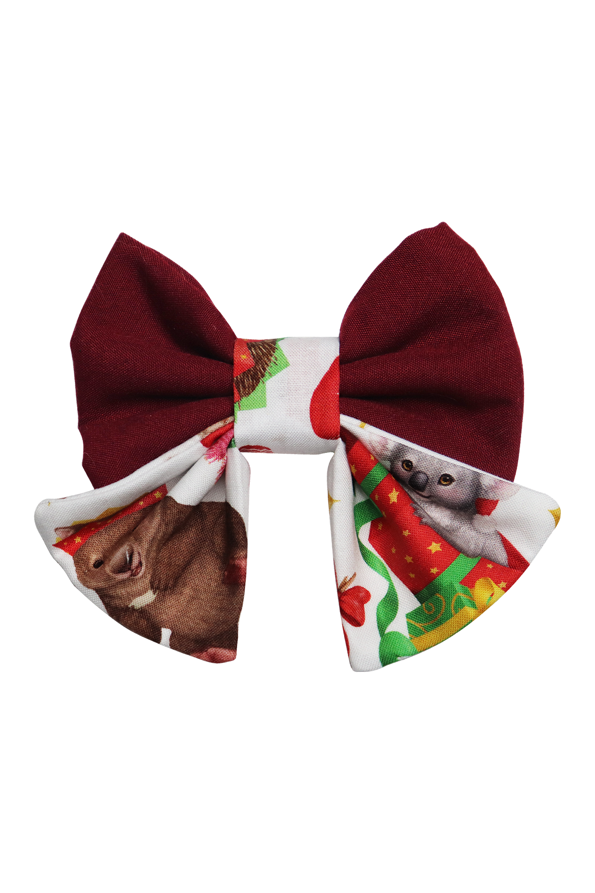 Maroon and White Aussie Christmas Sailor Dog/Cat Bowtie