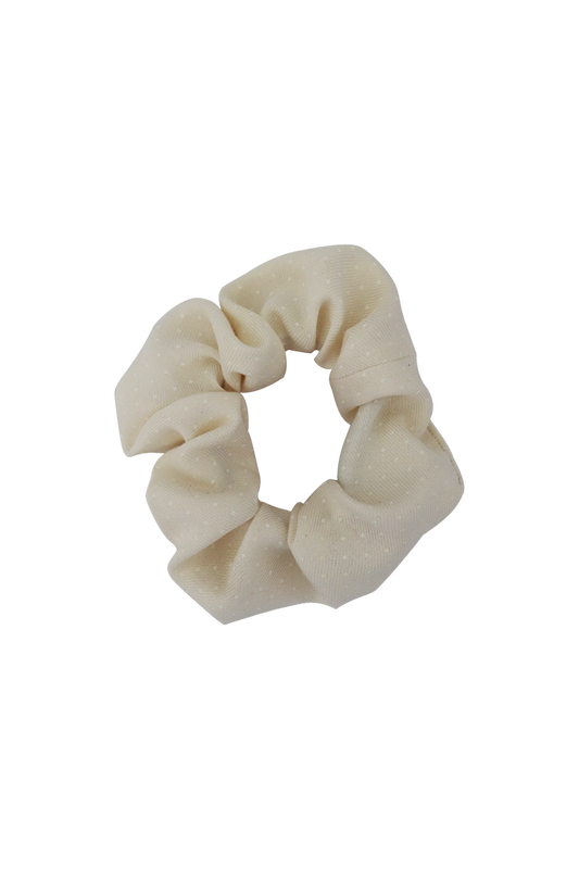 Cream Little Dot Scrunchie