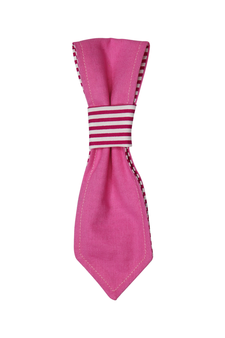 Pink Stripes Reversible Dog Necktie