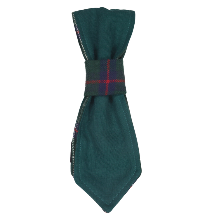 Green Flannel Reversible Dog Necktie